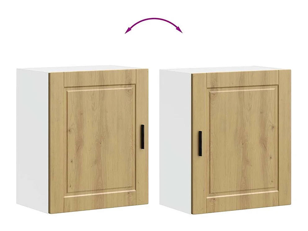 Keukenwandkast Porto bewerkt hout artisanaal eikenkleur