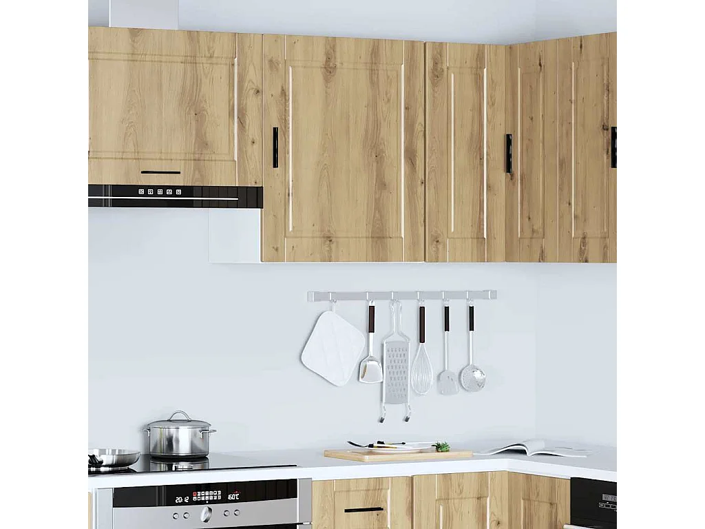 Keukenwandkast Porto bewerkt hout artisanaal eikenkleur