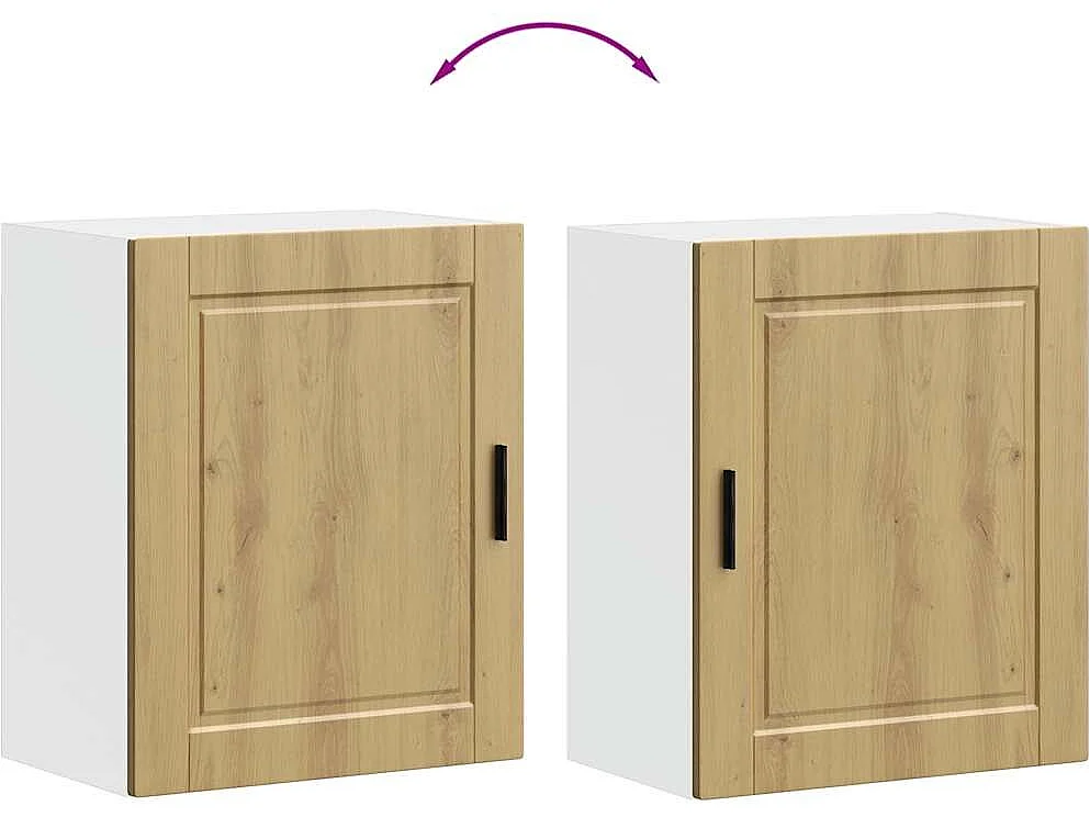 Keukenwandkast Porto bewerkt hout artisanaal eikenkleur