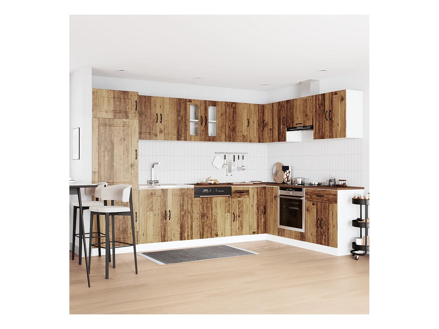 Armoire de cuisine Kalmar 2 pcs Marron 80 x 46 x 81.5 cm
