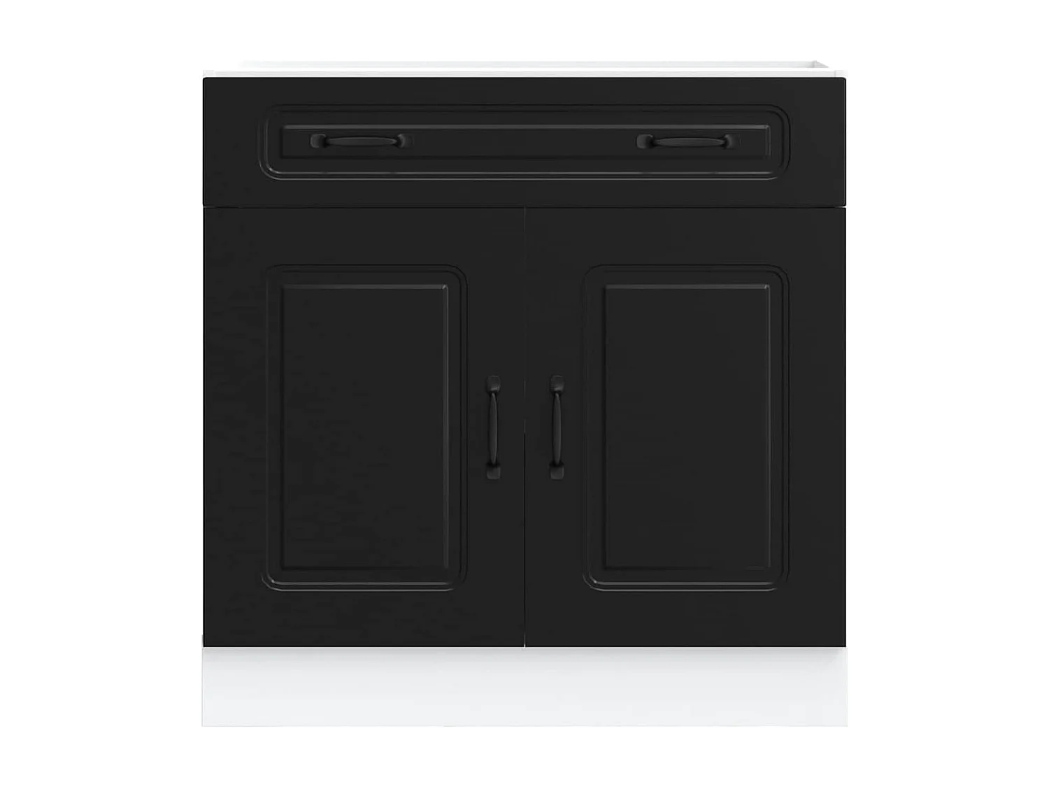 Armoire de cuisine Kalmar noir bois d'ingénierie