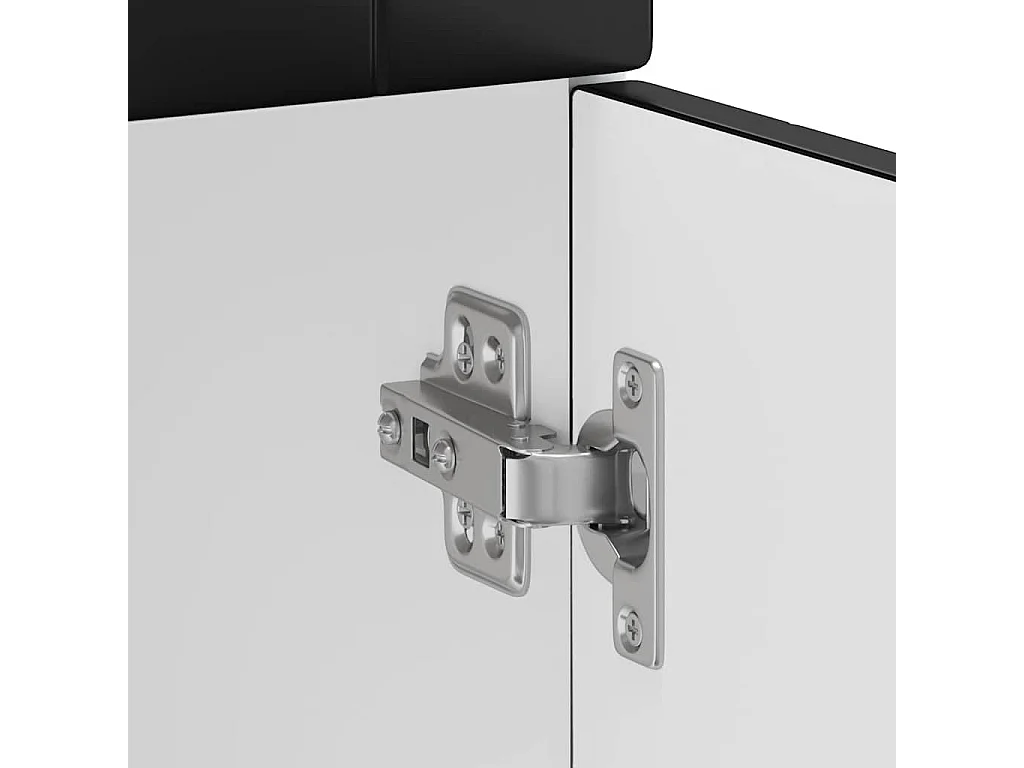 Armoire de cuisine Kalmar noir bois d'ingénierie