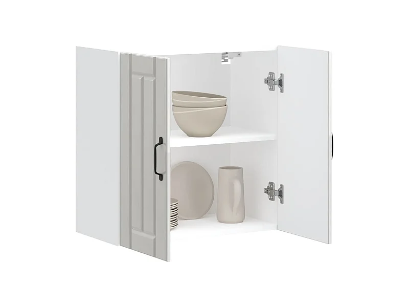 Armoire murale de cuisine Lucca blanc brillant bois ingénierie