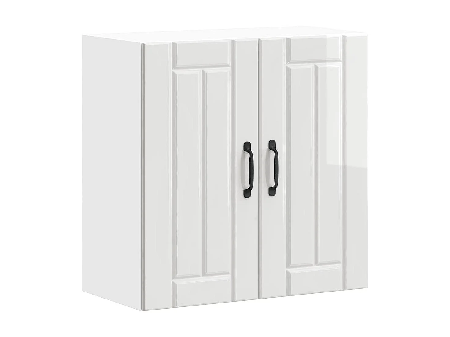 Armoire murale de cuisine Lucca blanc brillant bois ingénierie