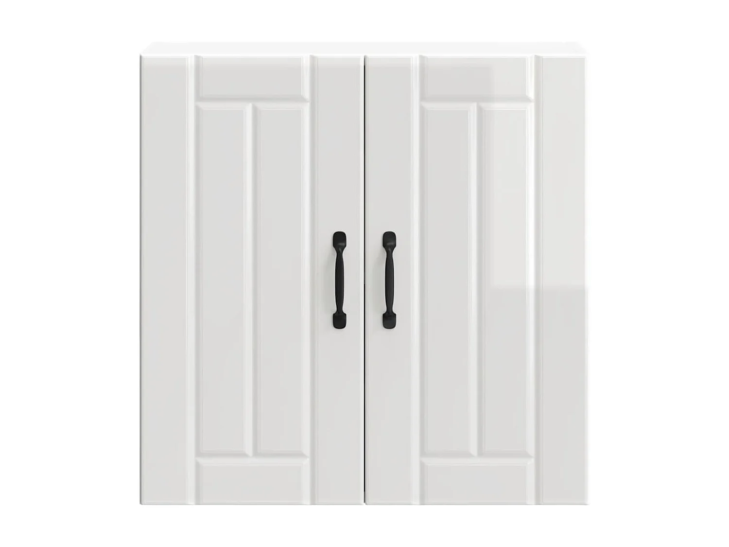 Armoire murale de cuisine Lucca blanc brillant bois ingénierie