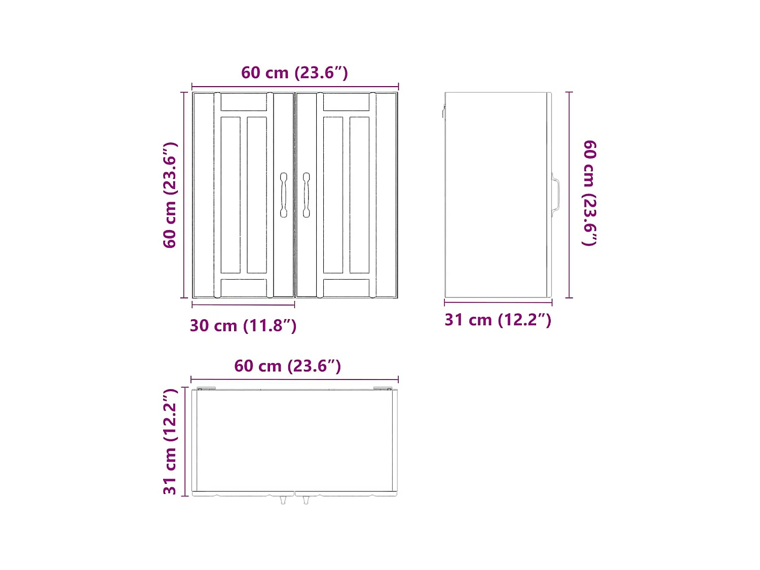 Küchen-Hängeschrank Lucca Betongrau Holzwerkstoff