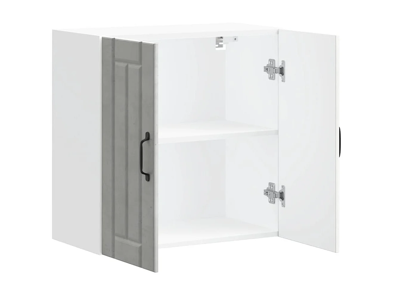 Armoire murale de cuisine Lucca gris béton bois ingénierie