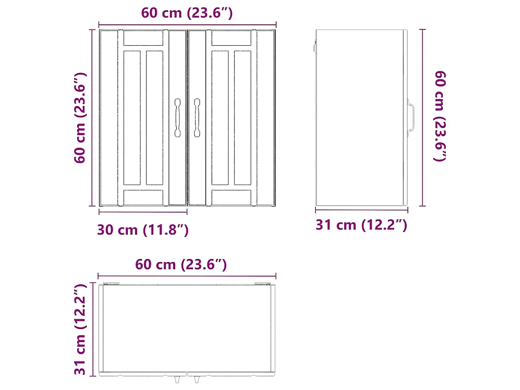 Armario de pared cocina Lucca madera contrachapada gris cemento