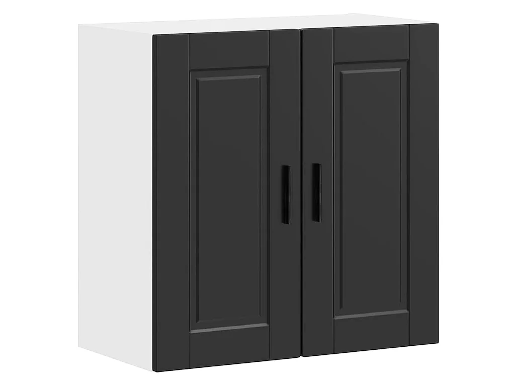 Armoire murale de cuisine Porto noir bois d'ingénierie