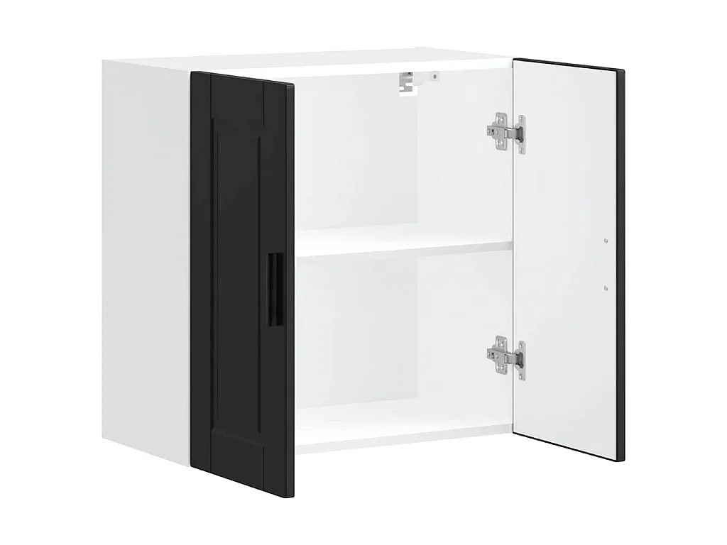 Armoire murale de cuisine Porto noir bois d'ingénierie