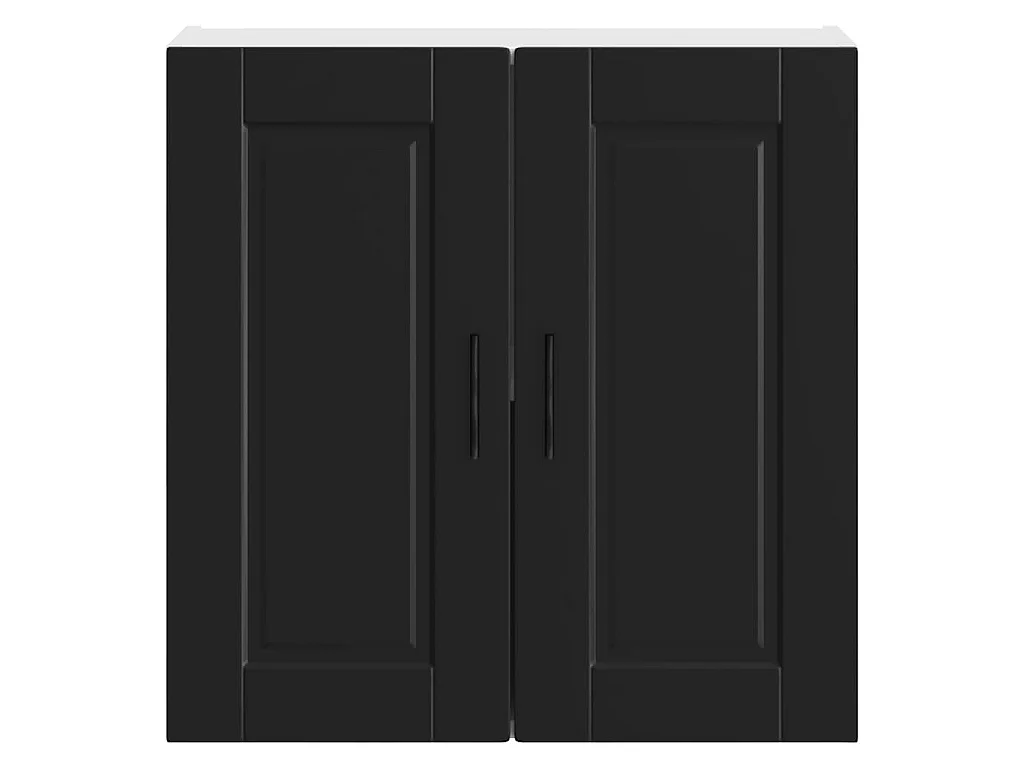 Armoire murale de cuisine Porto noir bois d'ingénierie