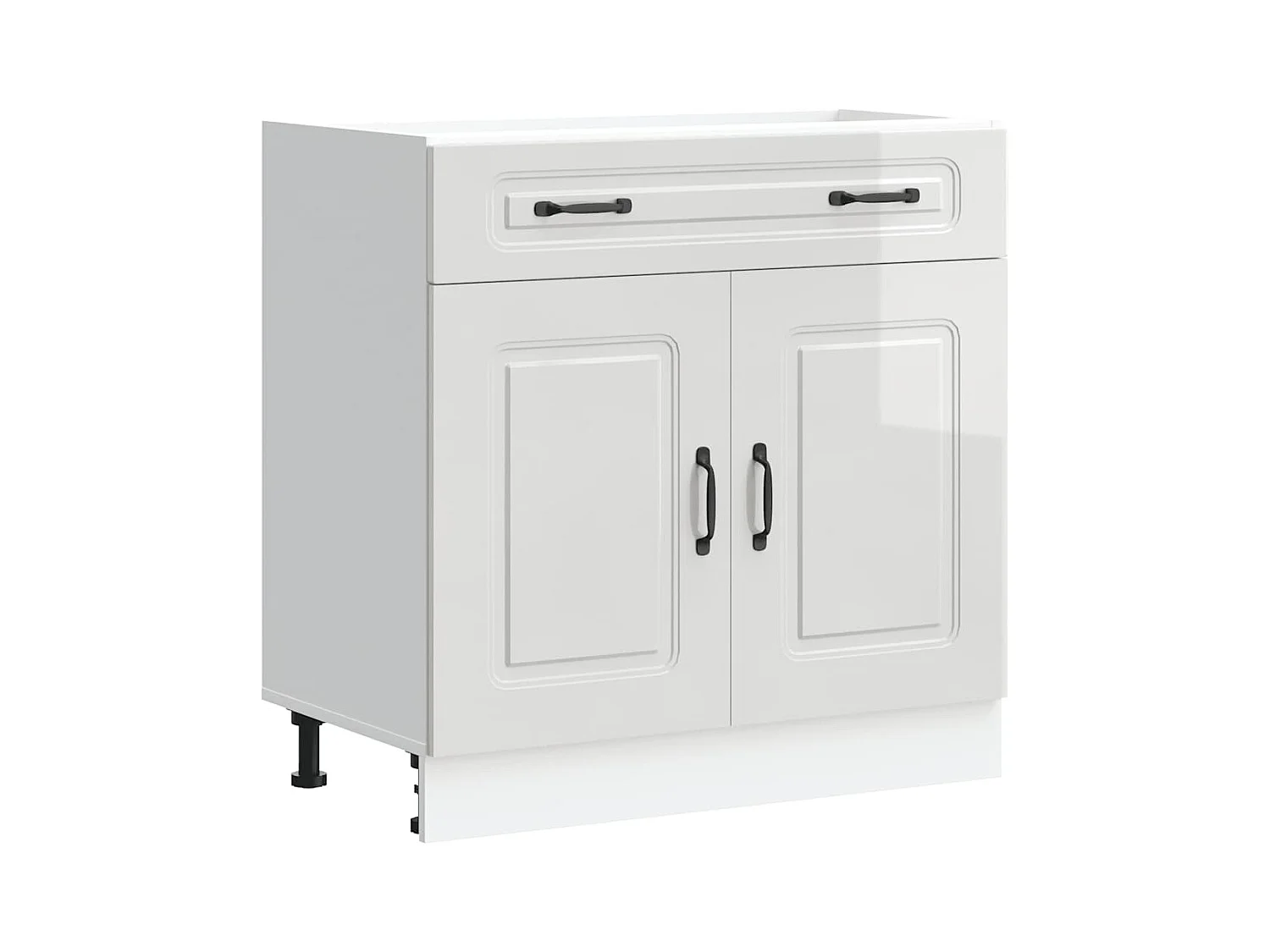 Küchenunterschrank Kalmar Hochglanz-Weiß Holzwerkstoff