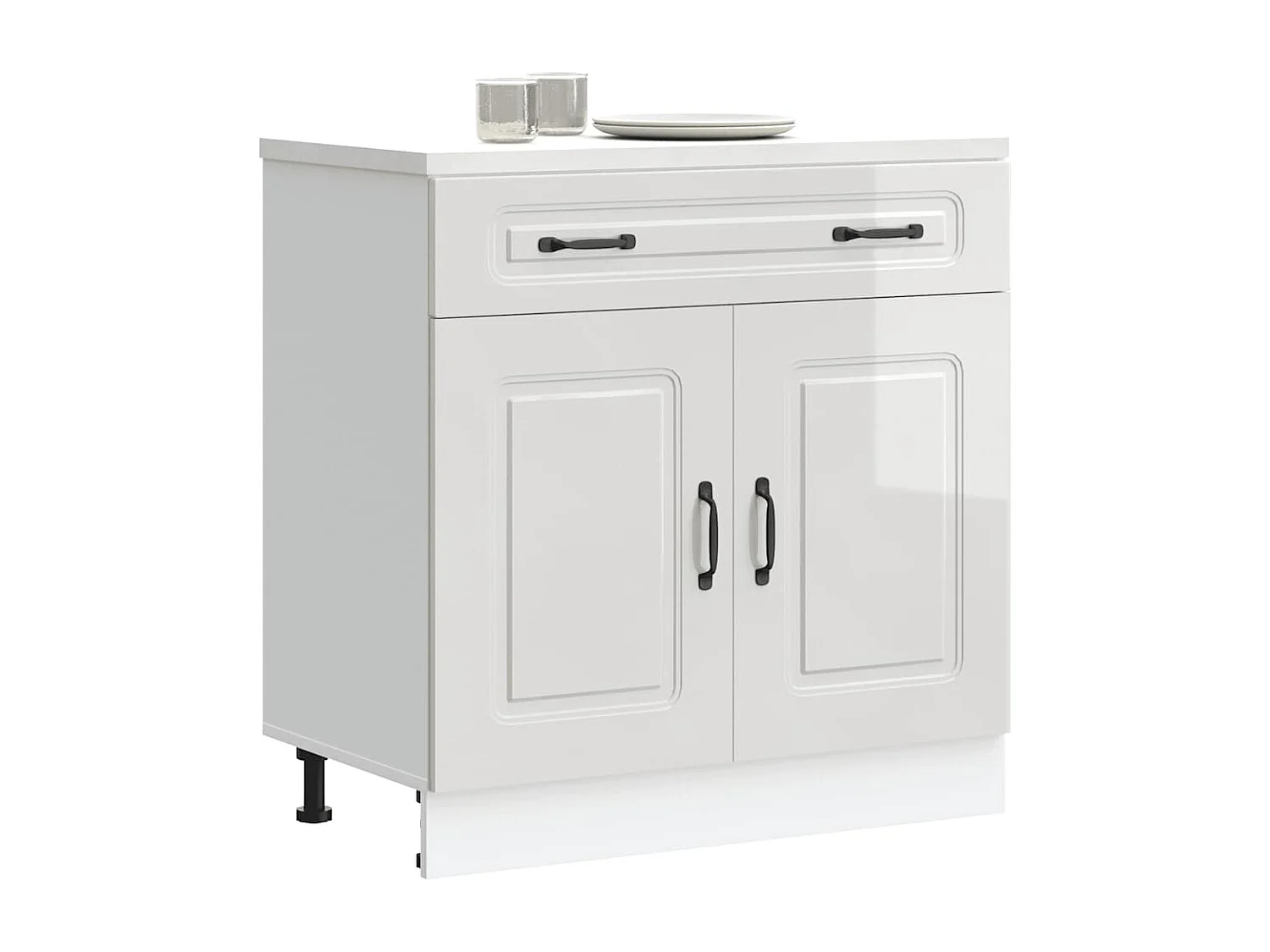 Onderkast Kalmar bewerkt hout hoogglans wit