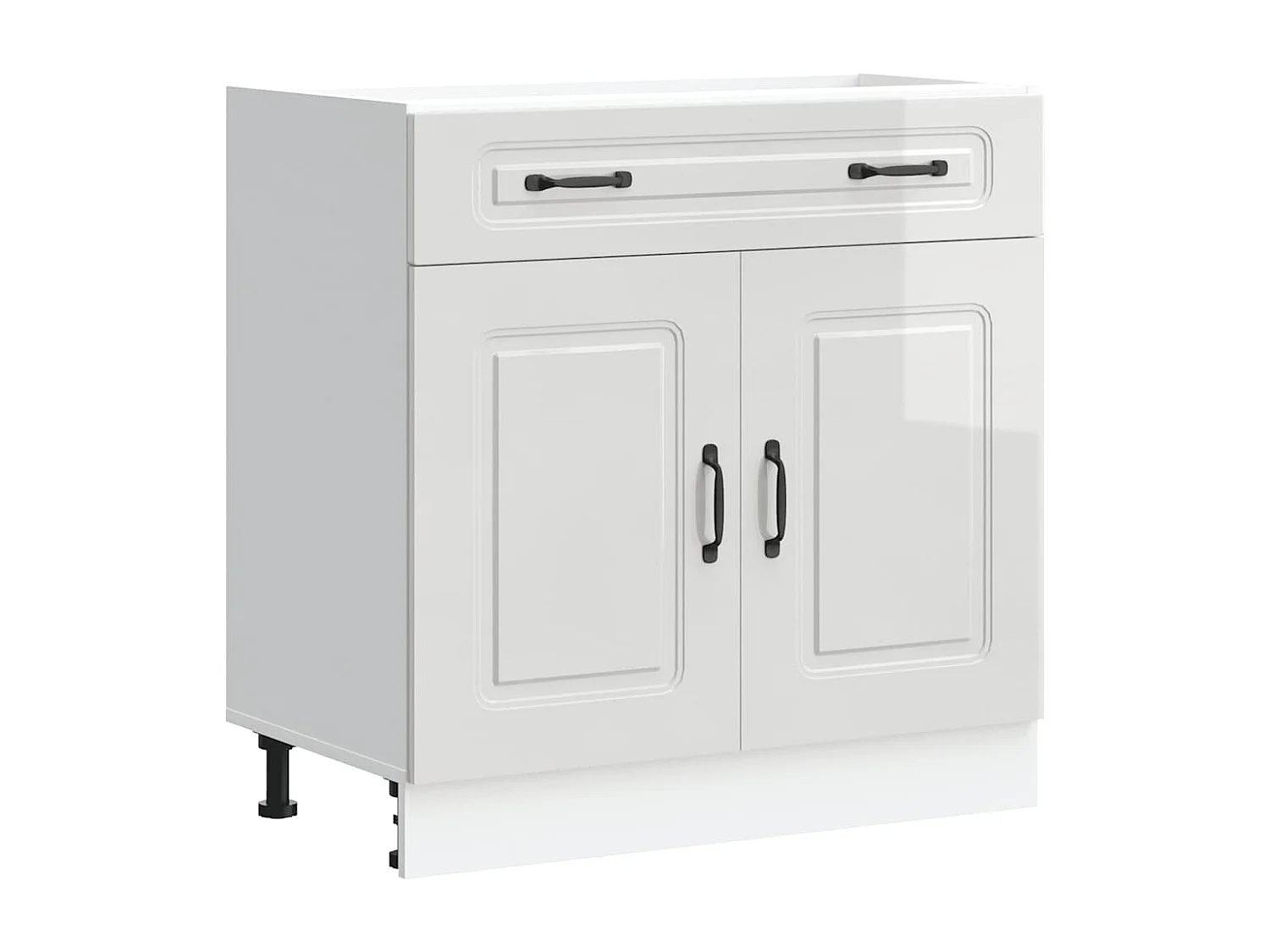 Onderkast Kalmar bewerkt hout hoogglans wit