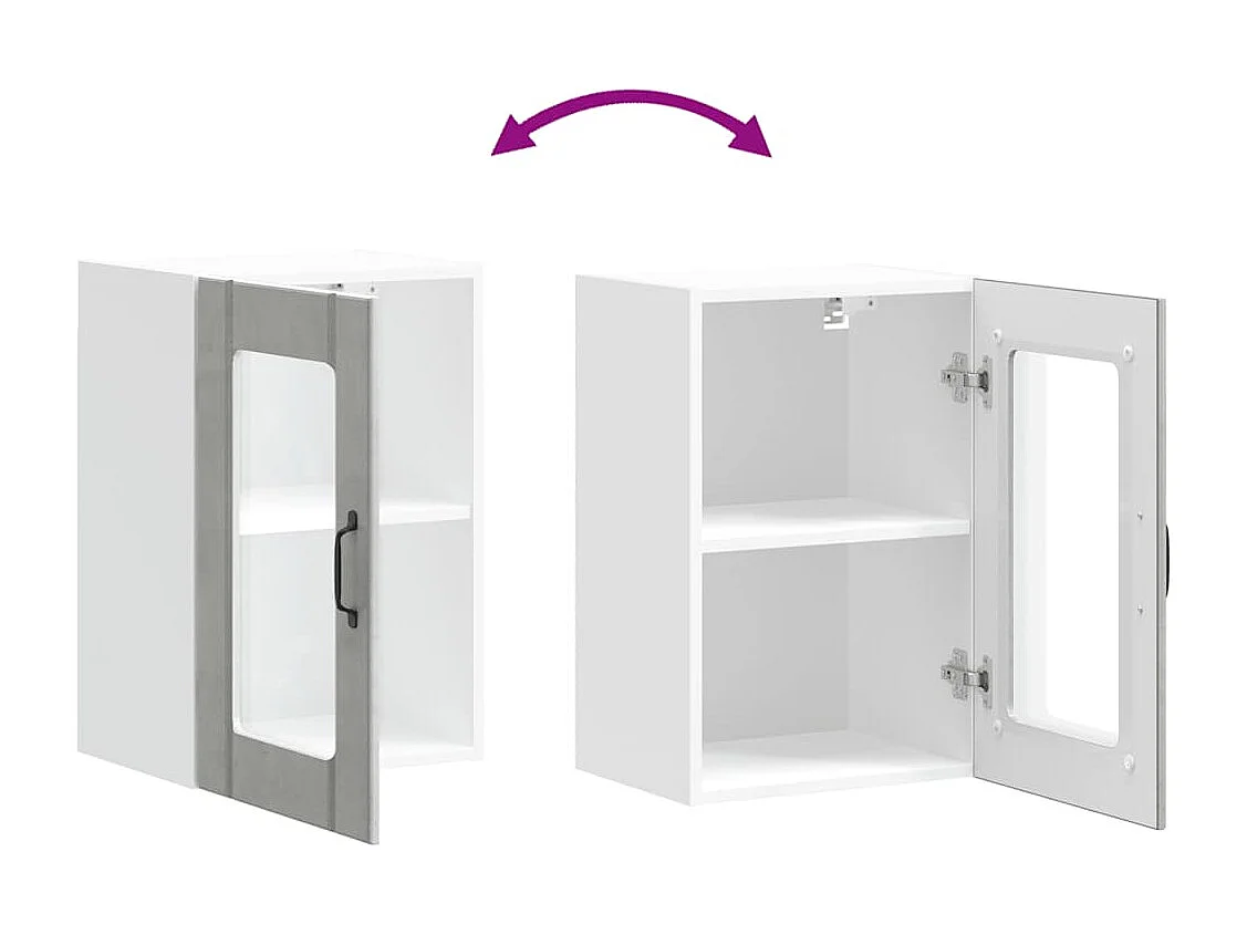 Küchen-Hängeschrank mit Glastür Lucca Betongrau