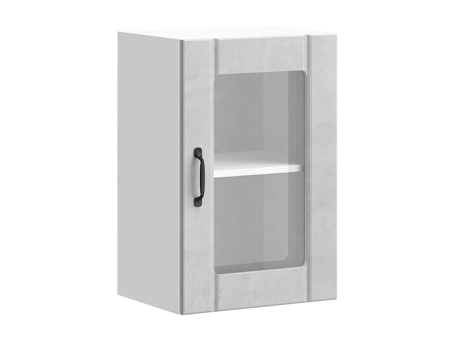 Armoire murale de cuisine avec porte en verre Lucca gris béton