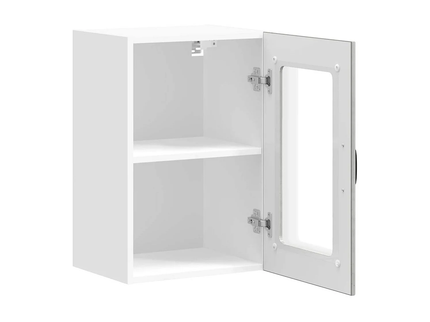 Armoire murale de cuisine avec porte en verre Lucca gris béton