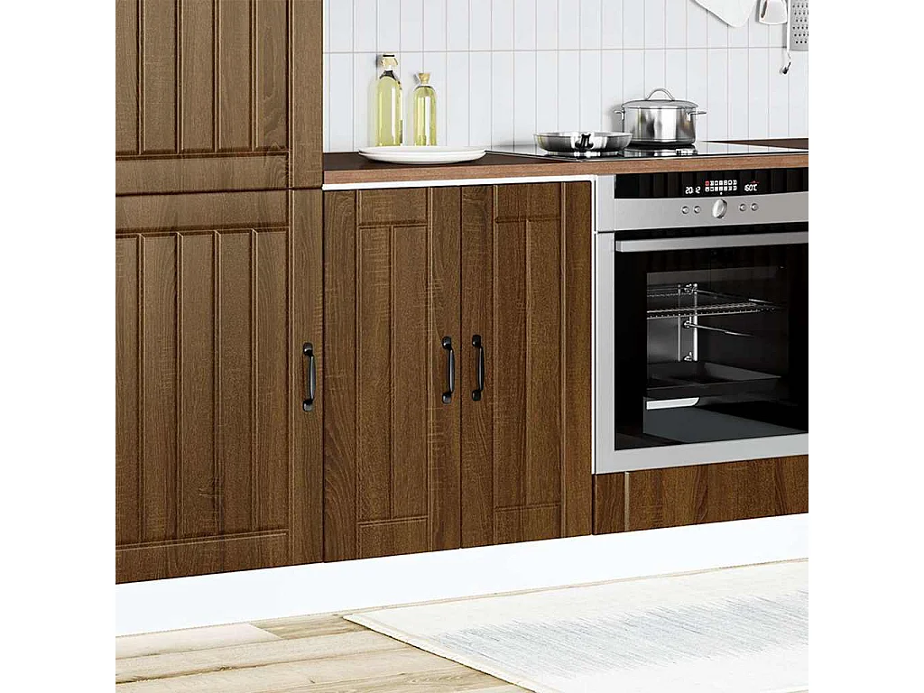 Meuble de base de lavabo Lucca chêne marron bois d'ingénierie