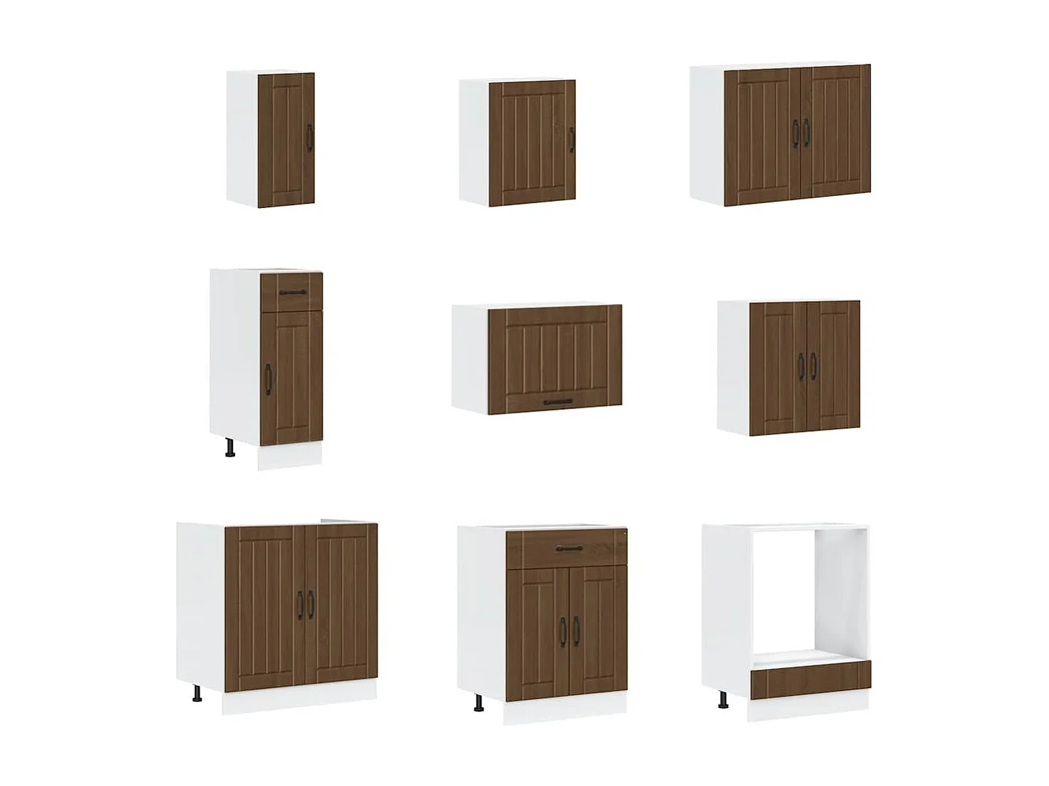 Set Mobili da Cucina 14 pz Lucca Rovere Marrone in Truciolato