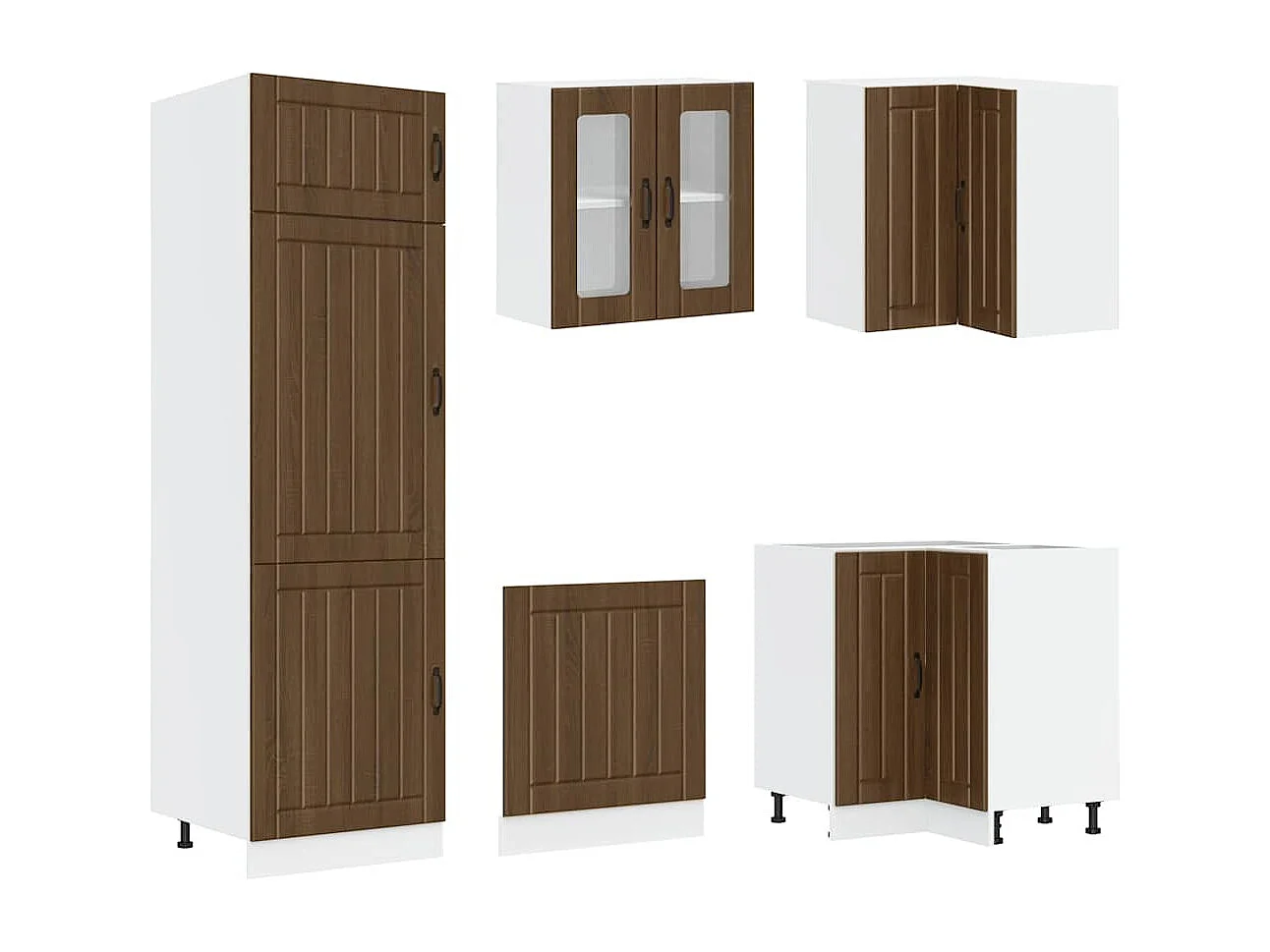 Set Mobili da Cucina 14 pz Lucca Rovere Marrone in Truciolato