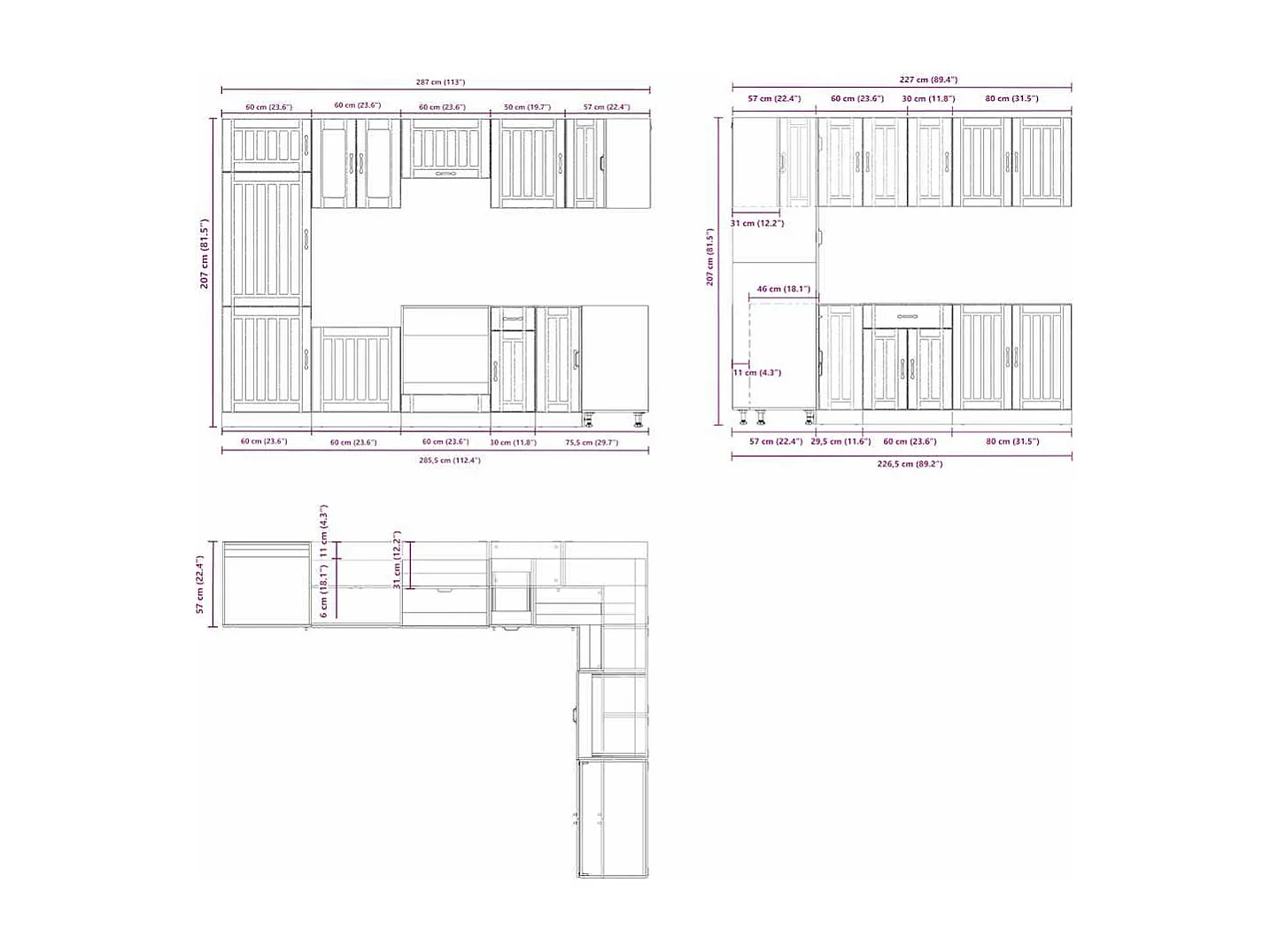 Set Mobili da Cucina 14 pz Lucca Rovere Marrone in Truciolato