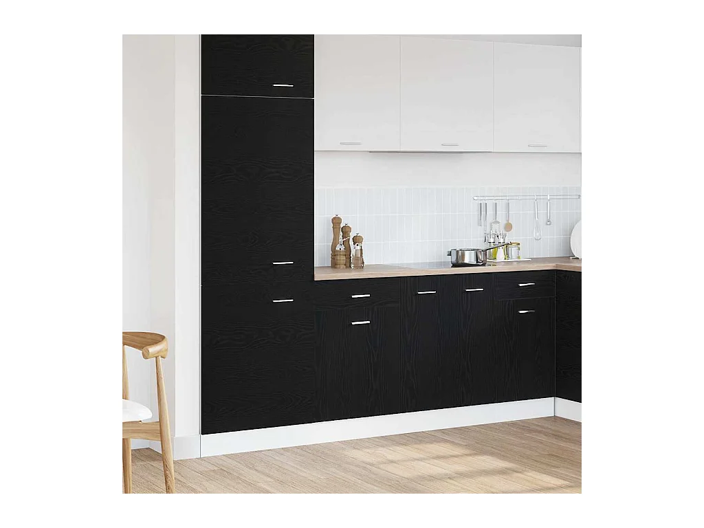 Ladenkast met lade Zwart eiken 50 x 46 x 81.5 cm Bewerkt hout