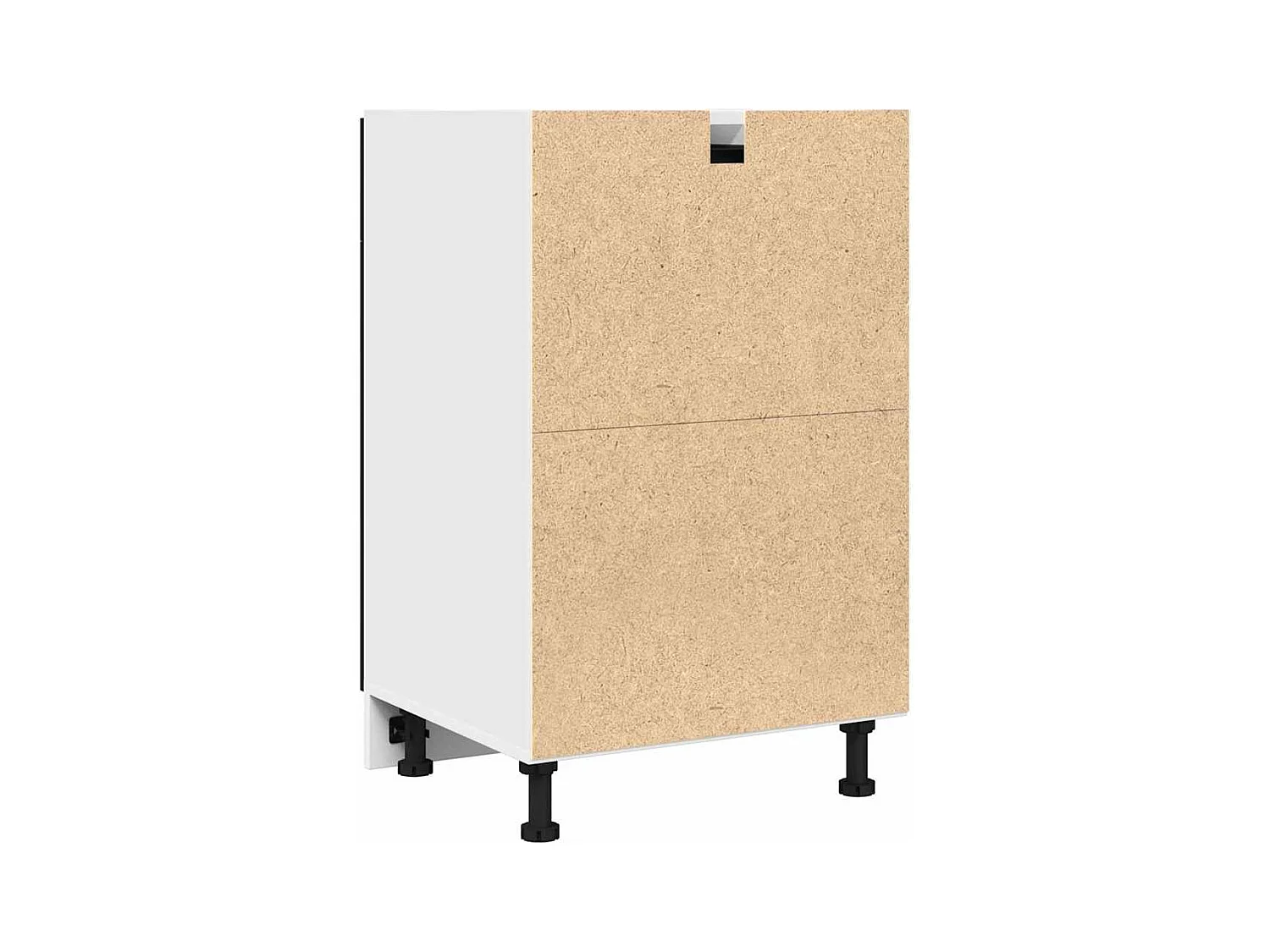 Ladenkast met lade Zwart eiken 50 x 46 x 81.5 cm Bewerkt hout