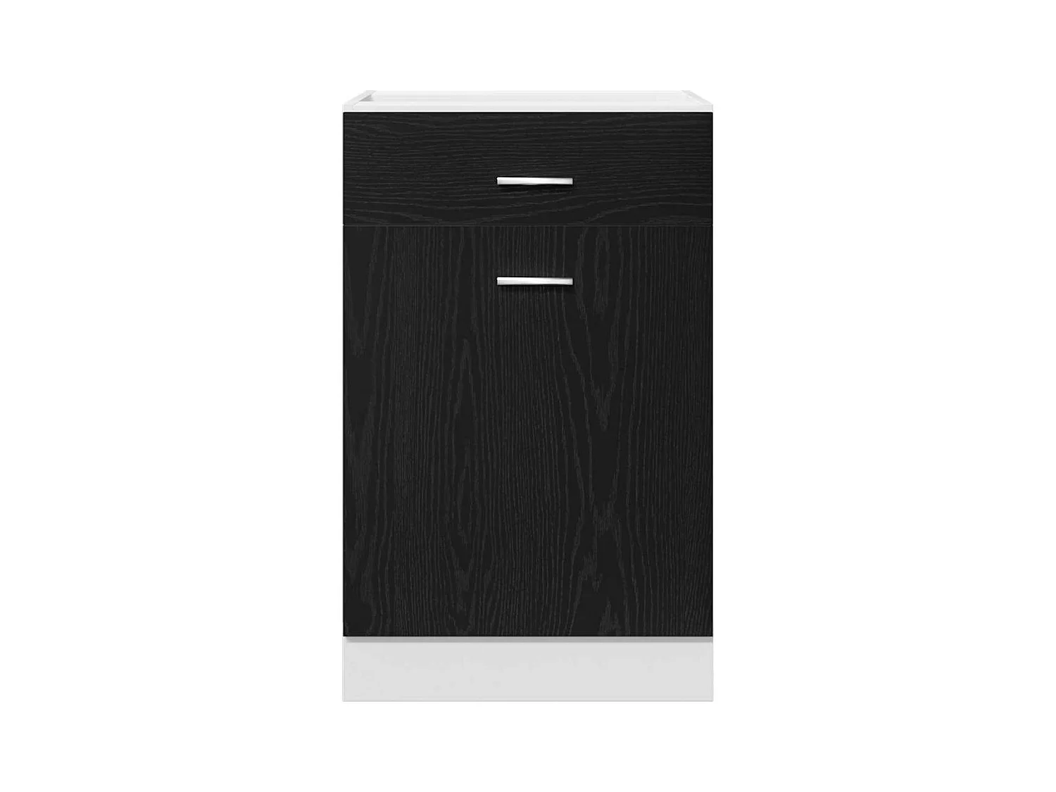 Ladenkast met lade Zwart eiken 50 x 46 x 81.5 cm Bewerkt hout