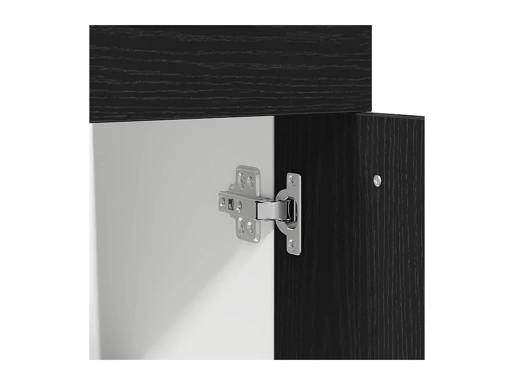 Ladenkast met lade Zwart eiken 50 x 46 x 81.5 cm Bewerkt hout