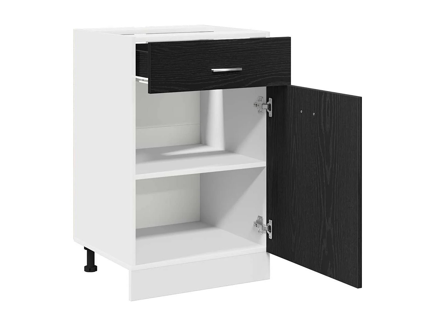 Ladenkast Riga Zwart eiken 50 x 46 x 81,5 cm Bewerkt hout