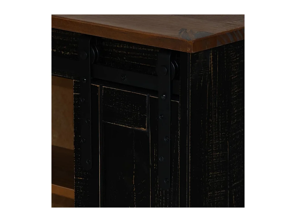 Pensile HALDEN 2 Ante Scorrevoli Nero 75x22,5x70 cm Pino