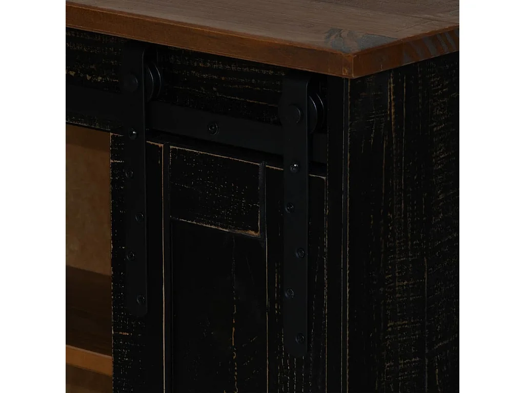 Armoire suspendue HALDEN 2 portes coulissantes noir pin