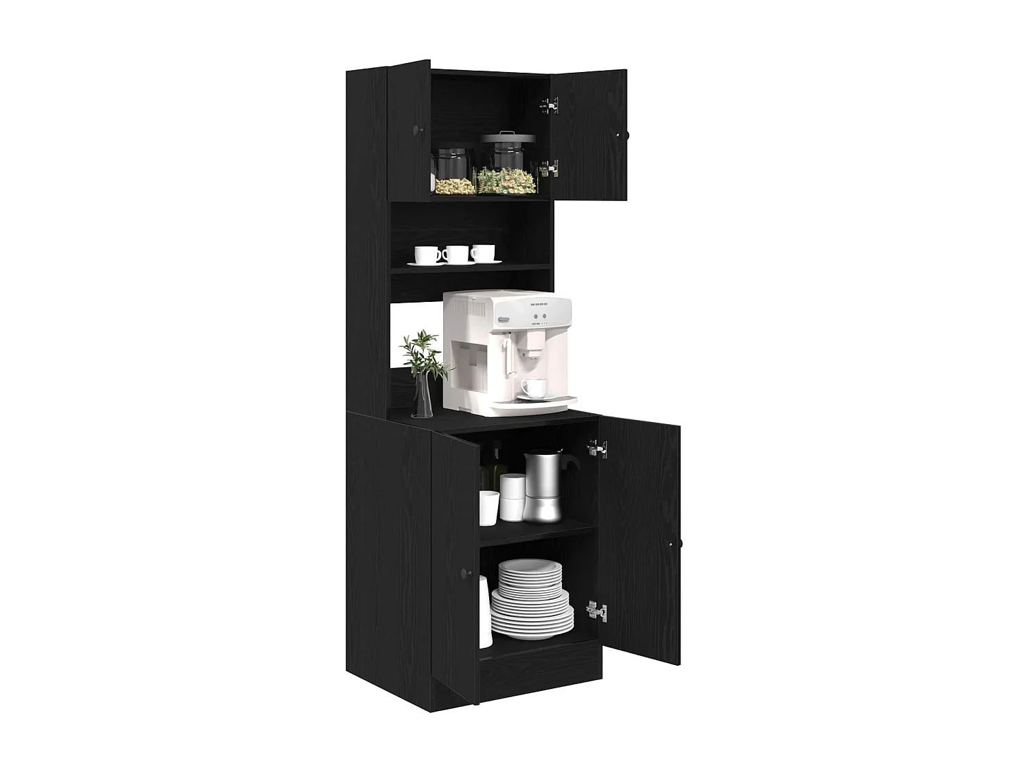 Buffet de cuisine avec porte 2 pcs Chêne noir 60 x 50 x 180 cm