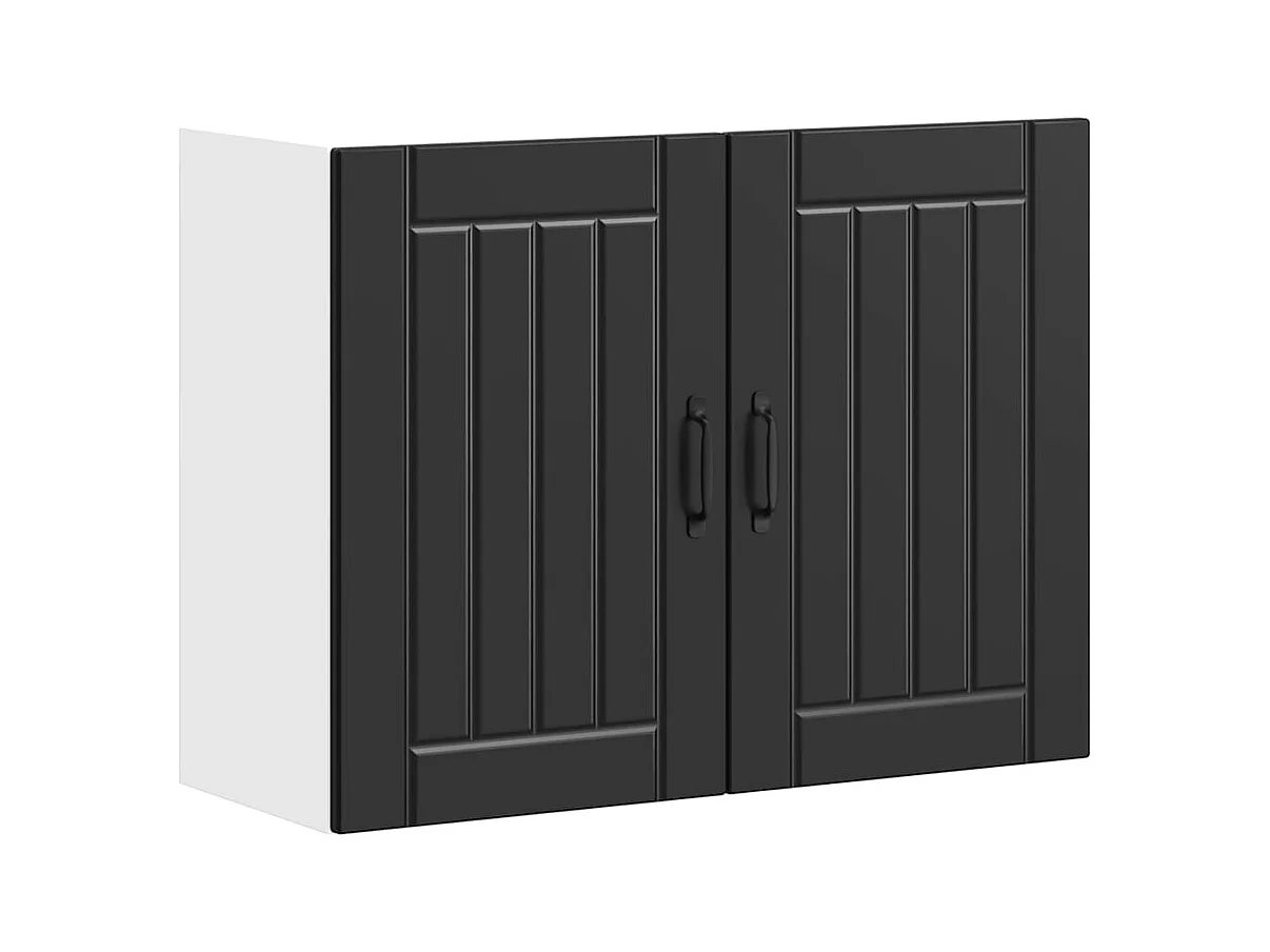 Armoire murale de cuisine Lucca noir bois d'ingénierie
