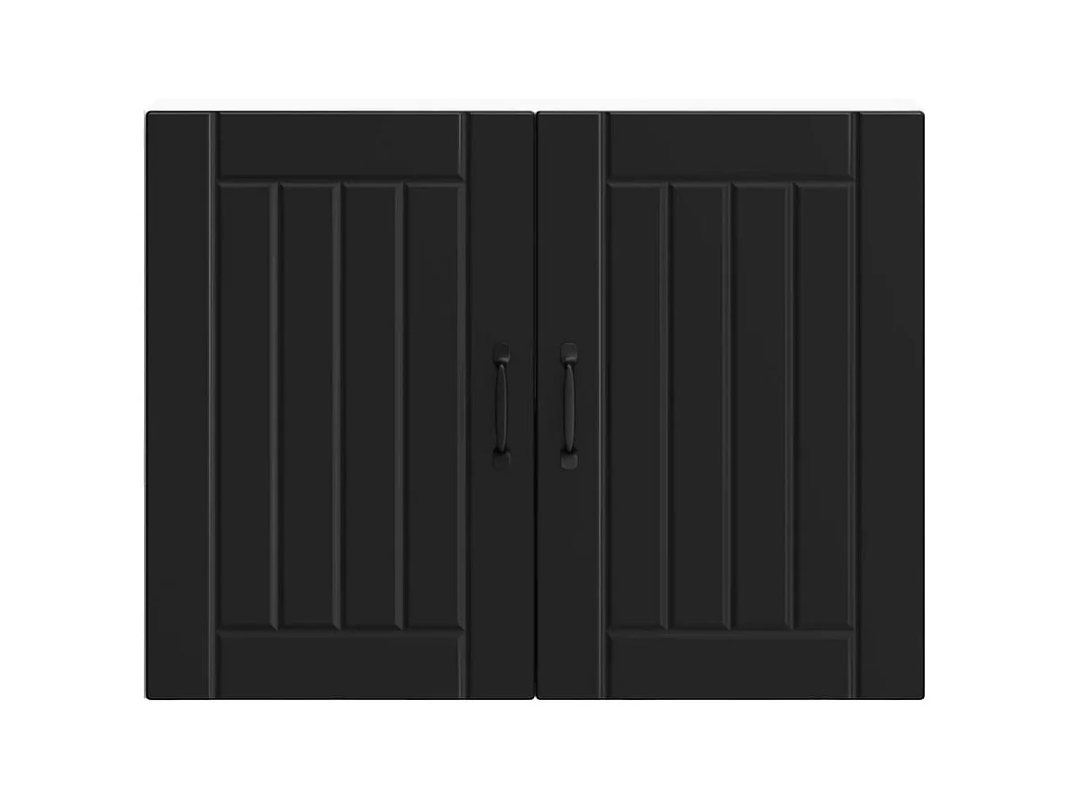 Armoire murale de cuisine Lucca noir bois d'ingénierie