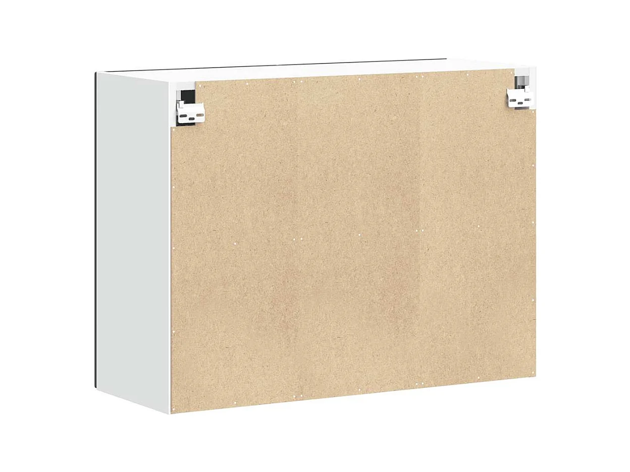 Armoire murale de cuisine Lucca noir bois d'ingénierie