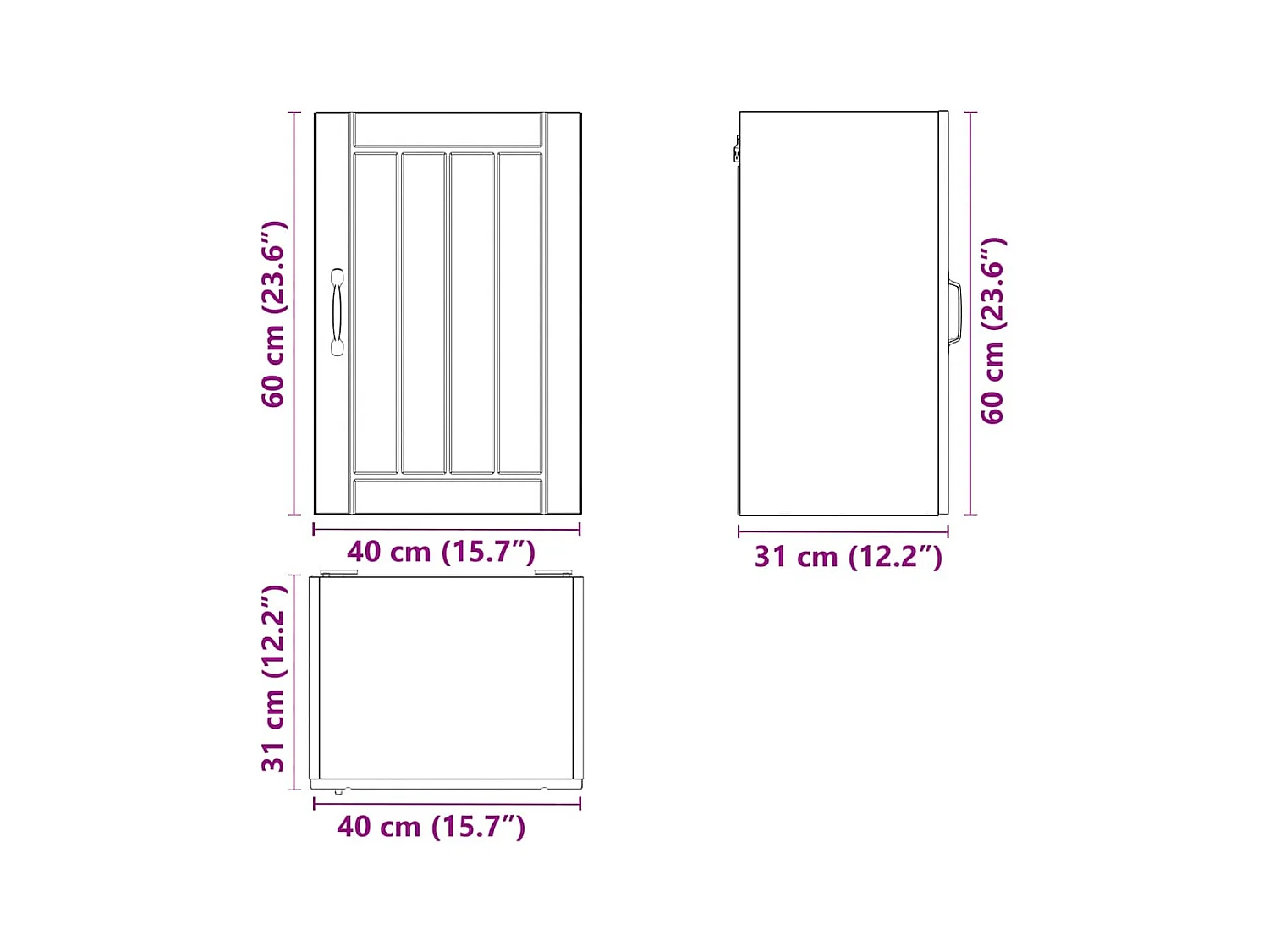 Küchen-Hängeschrank Lucca Schwarz Holzwerkstoff