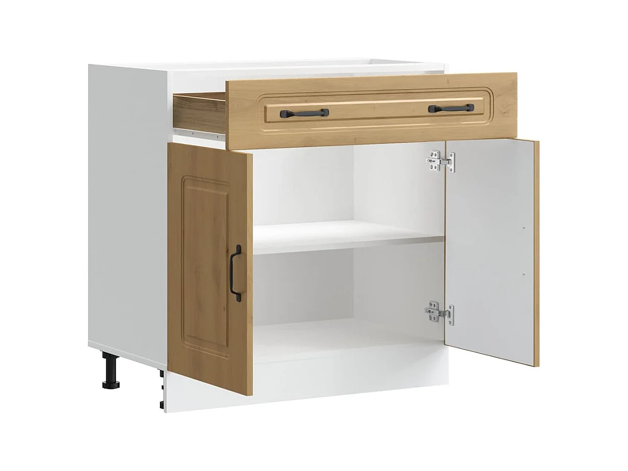 Mueble bajo de cocina Kalmar roble artesanal madera ingeniería