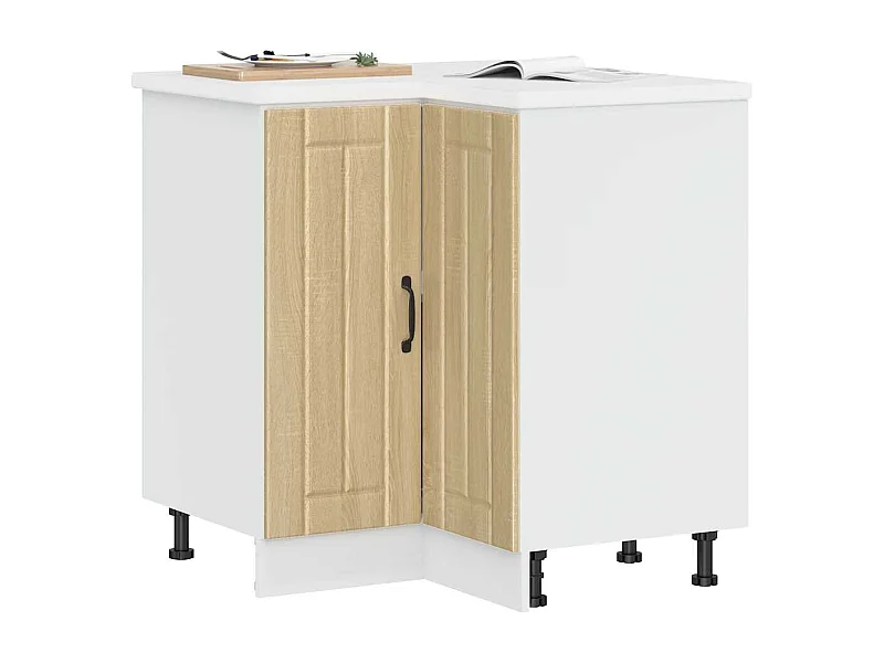 Keuken hoekonderkast Lucca bewerkt hout sonoma eikenkleurig