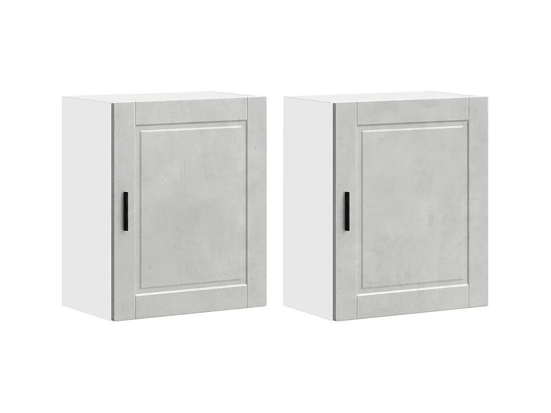 Armoires murales de cuisine 2 pcs Porto gris béton