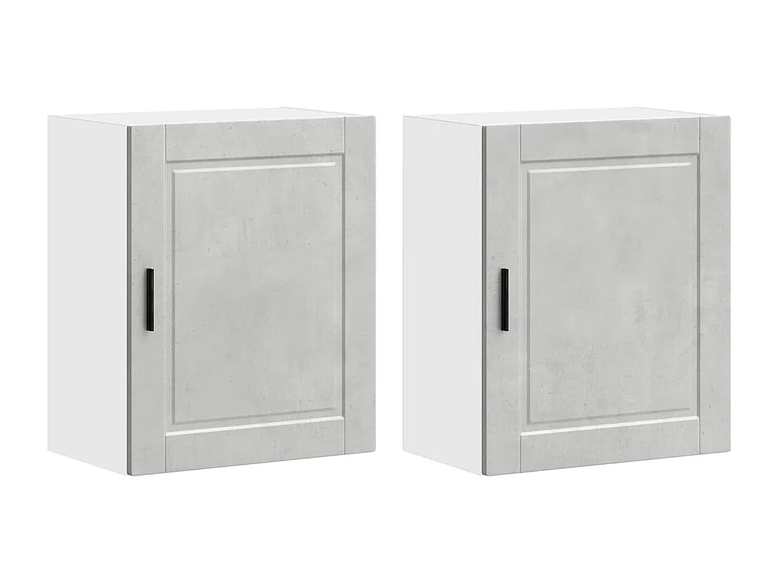 Keukenwandkasten 2 st Porto bewerkt hout betongrijs