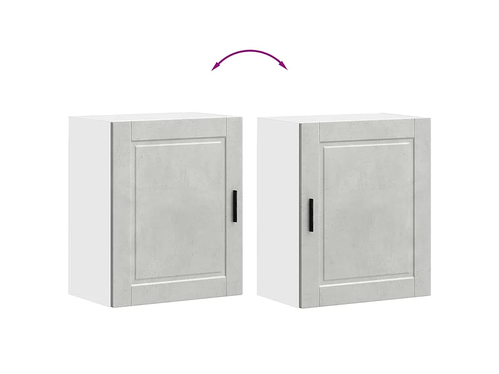 Armários parede cozinha 2 pcs Porto betão cinza
