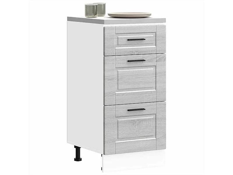 Armoire de cuisine Porto sonoma gris bois d'ingénierie