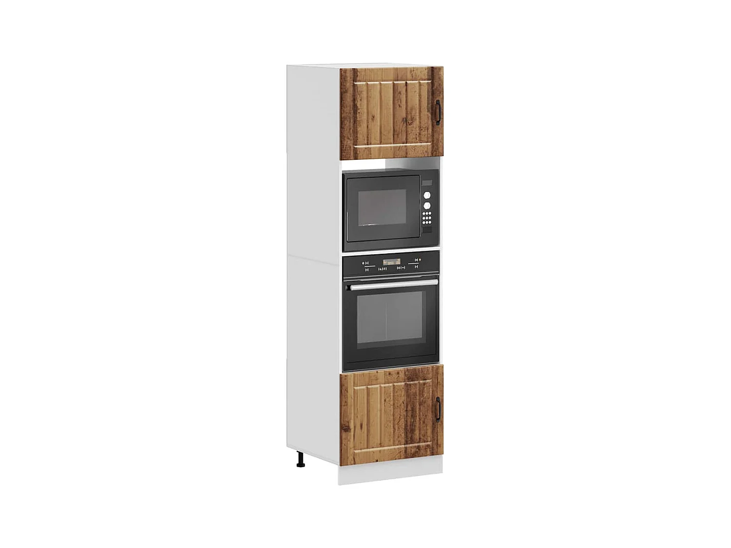 Ovenkasten 2 st Lucca bewerkt hout oud houtkleurig