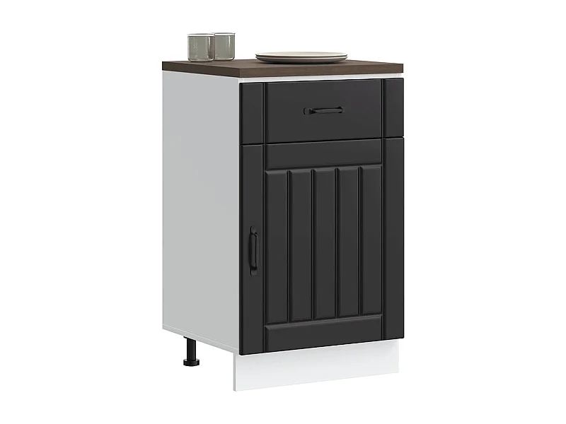 Küchen-Unterschrank Lucca Schwarz Holzwerkstoff