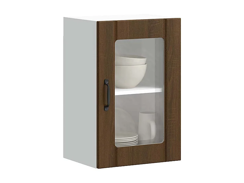 Armario de pared para cocina puerta cristal Lucca roble marrón