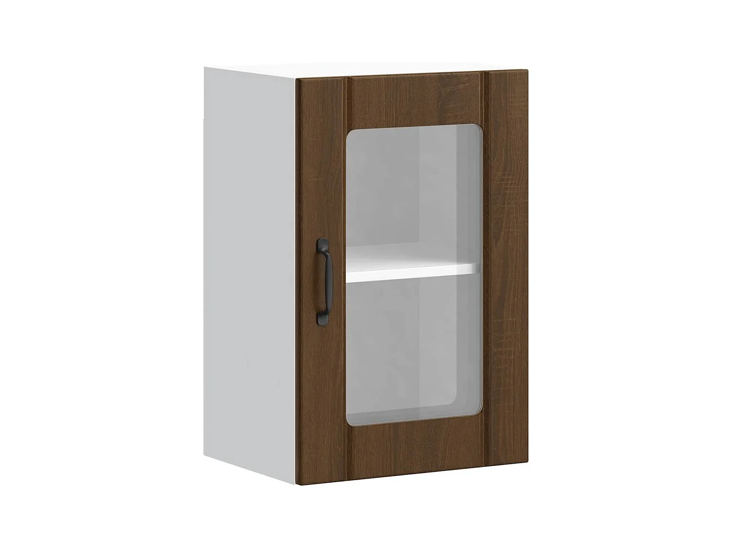 Armario de pared para cocina puerta cristal Lucca roble marrón