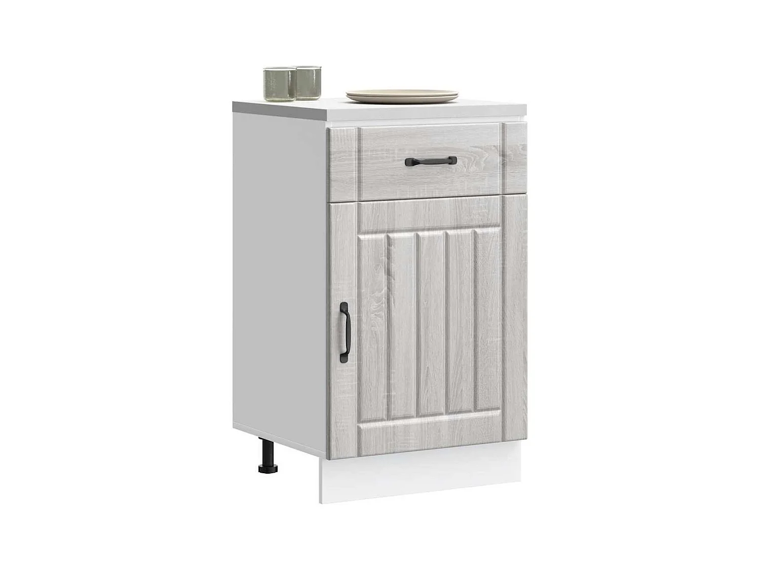 Armário de cozinha baixo Lucca deriv. madeira cinzento sonoma