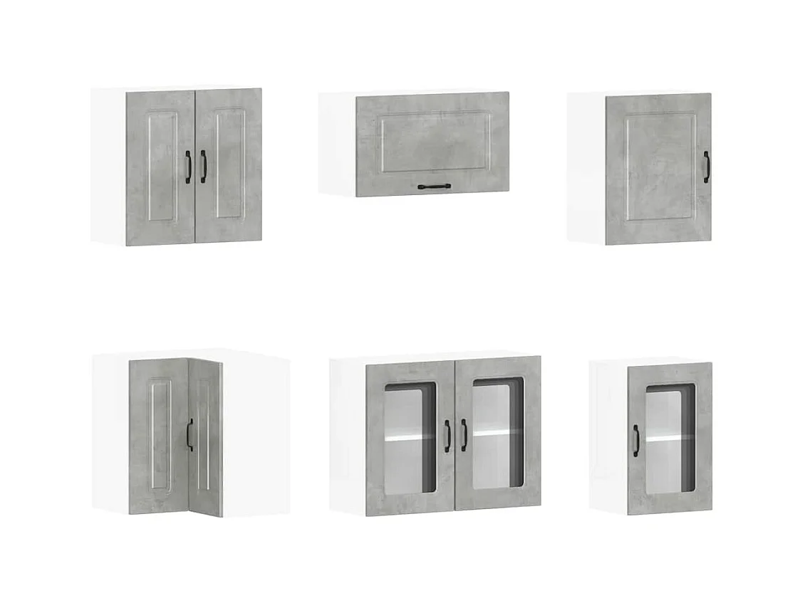 Mueble cocina Kalmar gris hormigón 11 pzas madera contrachapada