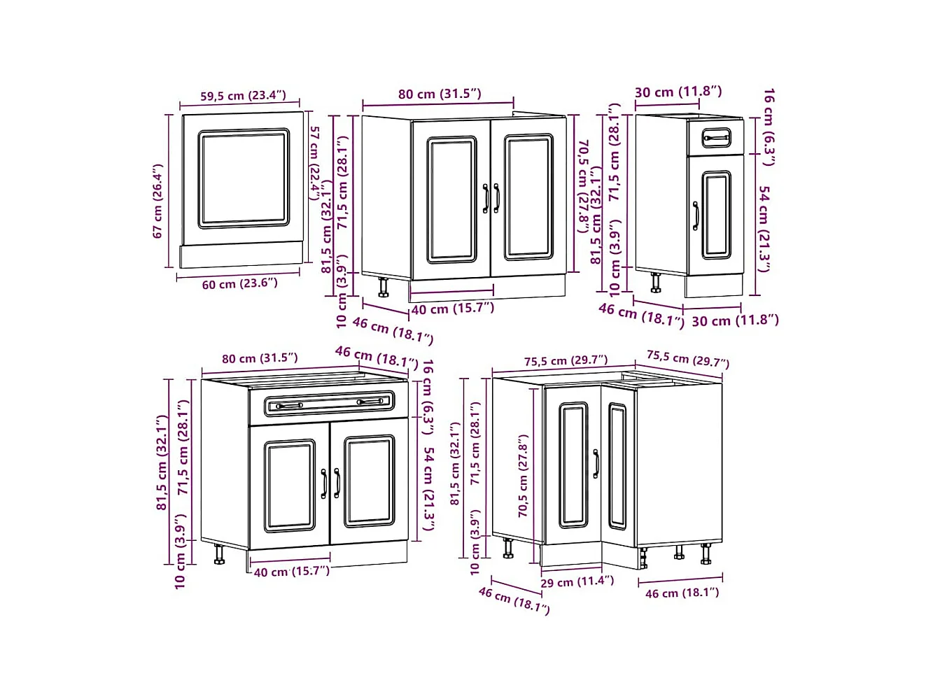 Mueble cocina Kalmar gris hormigón 11 pzas madera contrachapada